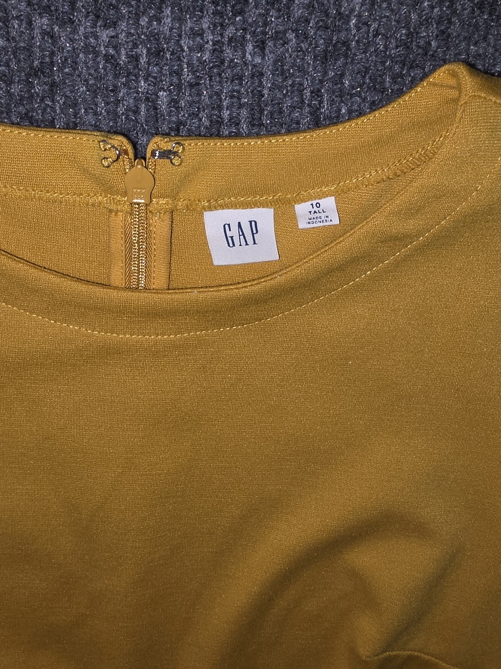 GAP Mustard Yellow Fit & Flare Mini Dress - Picture 2 of 4